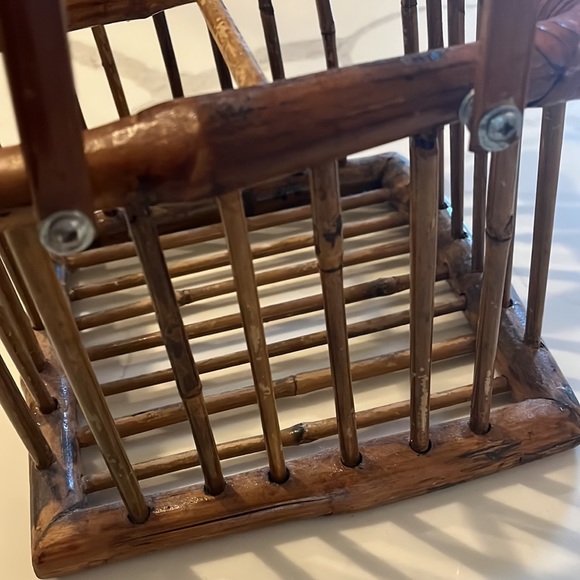 Vintage Bamboo Wine carrier/holder holds four bottles w/moveable handles - Picture 9 of 9